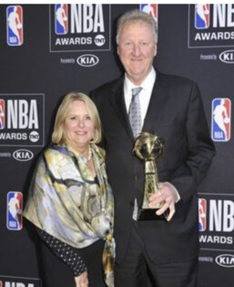 Larry Bird with his wife.